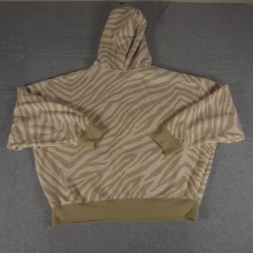 Victoria's Secret PINK Sweatshirt Size Small Beige Zebra Print Hoodie Oversized - Picture 6 of 14