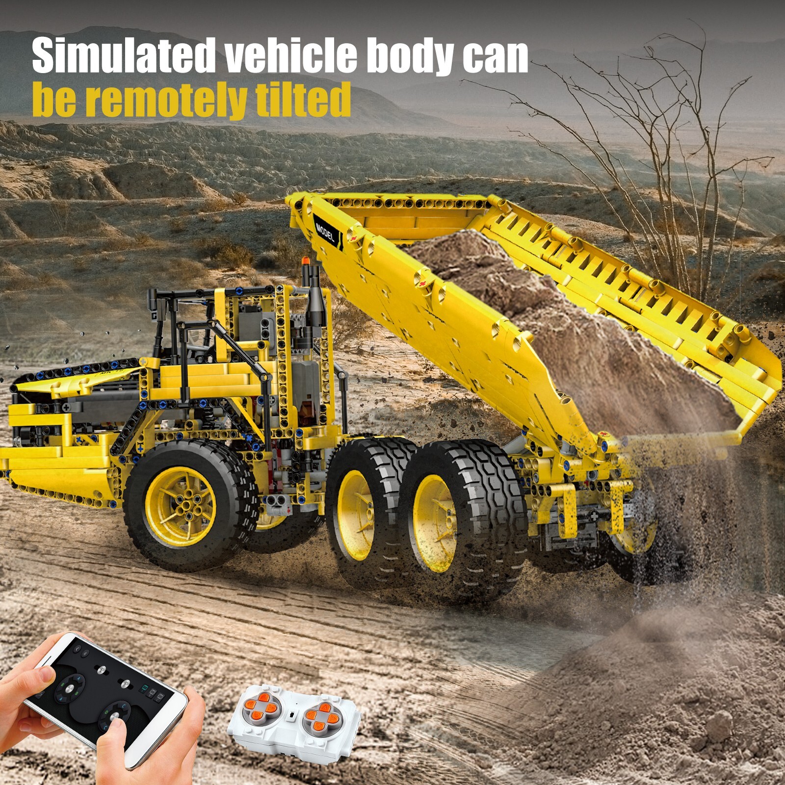 Mould King 17010 Dump Truck Engineering Vehicle Building Block Remote Control