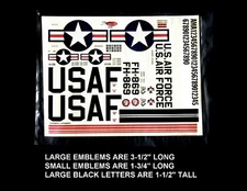 RC Wet-Transfer Decals USAF Sealed in Plastic NIP limited quantity left.