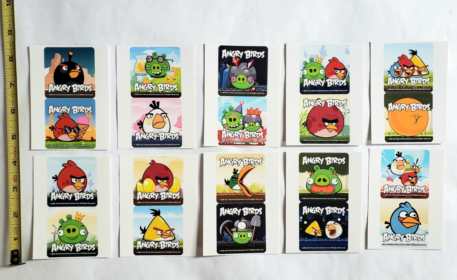 Angry Birds Go Sticker COMPLETE 2012 COIN-OP ANGRY BIRDS PROMO 10 STICKERS SET SERIES 1 ROVIO ...