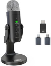 ZealSound Wireless Microphone,USB Mic for iPhone PC iPad Android Black