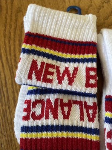 NWT New Balance KIDS Medium (8.5-2) Cushioned Athletic Crew WHITE Socks 5 Pairs - Picture 5 of 5