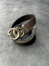 Vintage GUCCI Brow Leather GG Interlocking Buckle Belt