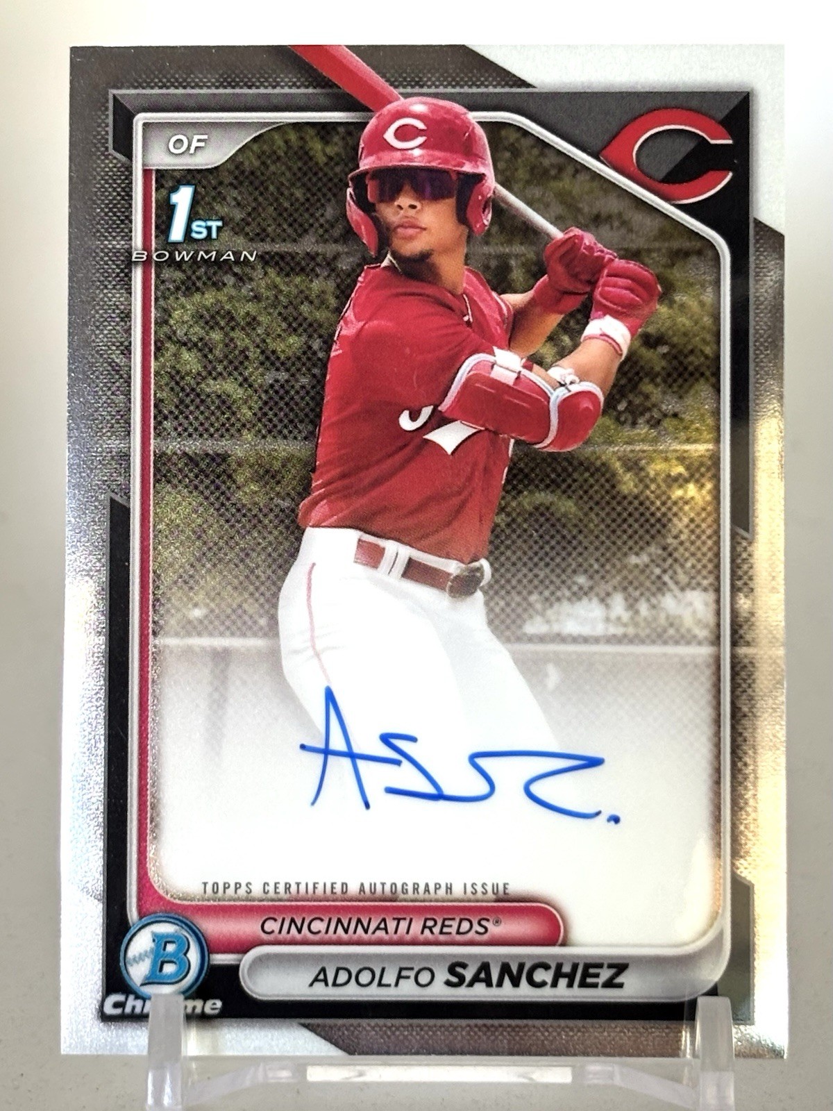 2024 Bowman Chrome Adolfo Sanchez 1st Chrome Auto )RC) #CPA-AS Reds