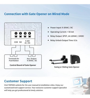 #ad TOPENS TC188 Universal Wireless Wired Keypad Keyless Entry Keypad Waterproof Dig $109.99