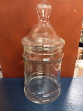 Vintage Clear, Glass Apothecary Candy Jar. Measures 6.5 Inches Tall