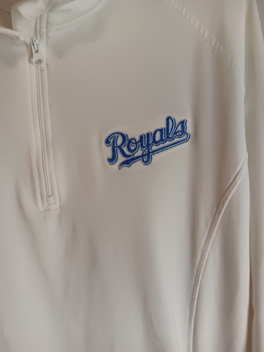 Kansas City Royals 1/2 Zip Pullover White Womens XXL Fleece Lined - Picture 3 of 5