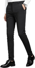 Men'S Skinny Stretch Dress Pants Slim Fit Suit Pants