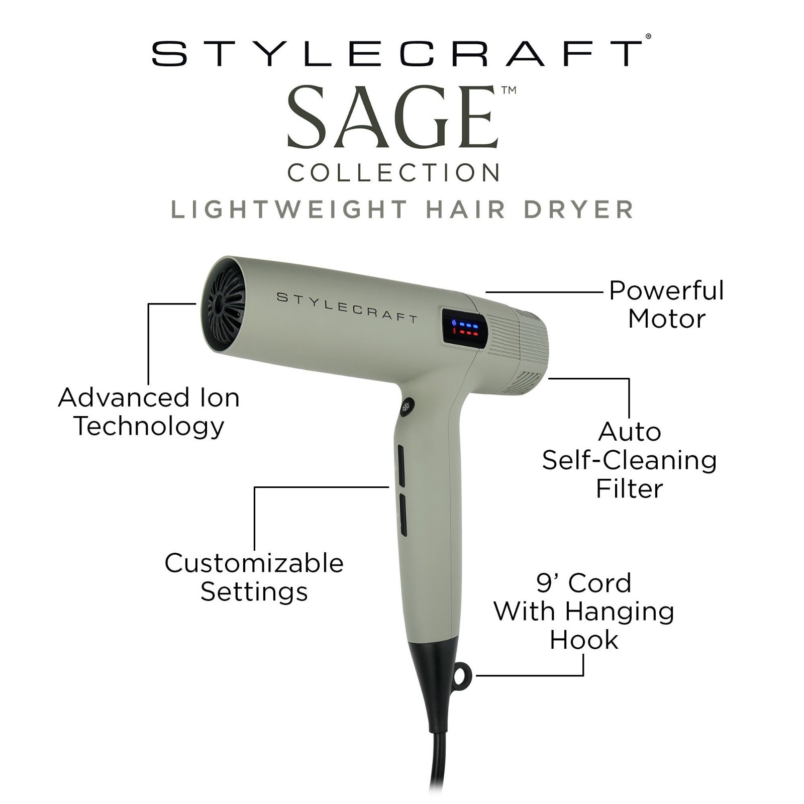 StyleCraft Sage Professional Hair Dryer 3