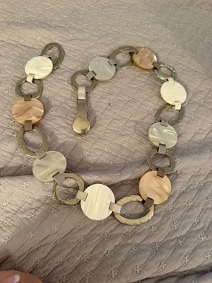 Suzi Roher Waist Belt Vintage Silver Tone Discs Bohemian 