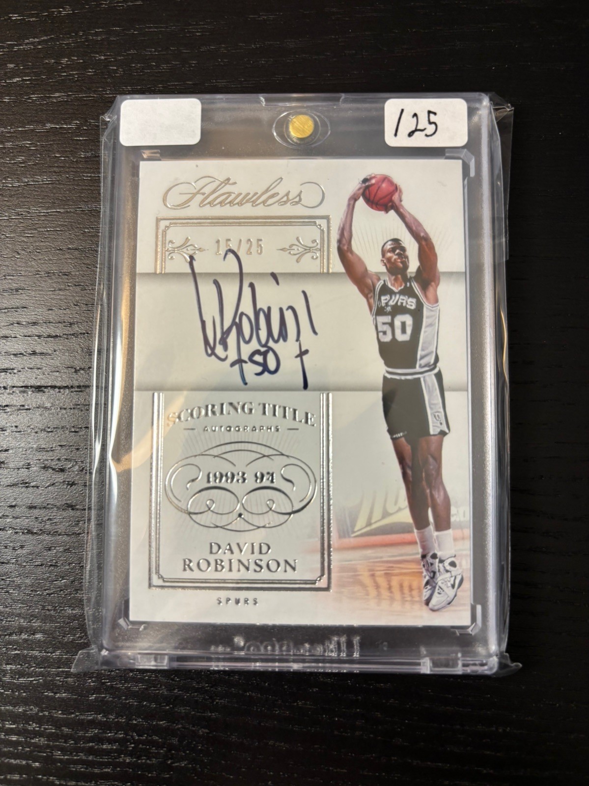 2023-24 Panini Flawless David Robinson On Card Auto #/25 Legend view 1