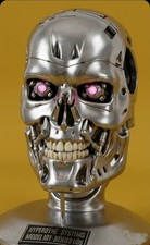 12" T800 Calavera con OJOS LED y BASE Terminator Ciencia Ficción Película Vinilo Modelo Kit 1/1