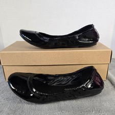 Lucky Brand Emmie Ballet Flats Black Patent Leather Round Toe Shoes 6M LK-EMMIE