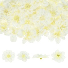 Artificial Flower Heads 2 Inch, White 50 PCS - Delphinium Silk Flowers