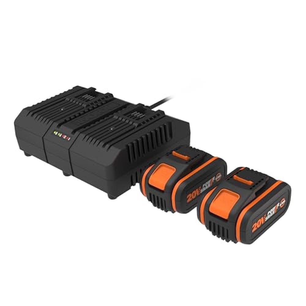 (TG. Batterie(s) + chargeur) WORX - Confezione 2 batterie e caricatore doppio -