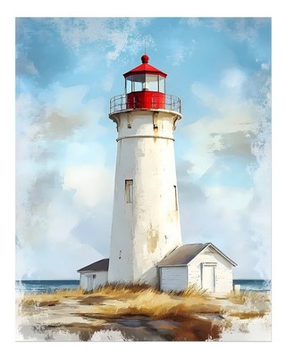 Küstenleuchtturm Wandkunst Poster - Maritime Dekor am Meer Wohndeko