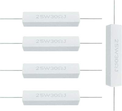5 Pcs 25W 30 Ohm Ceramic Cement Resistor