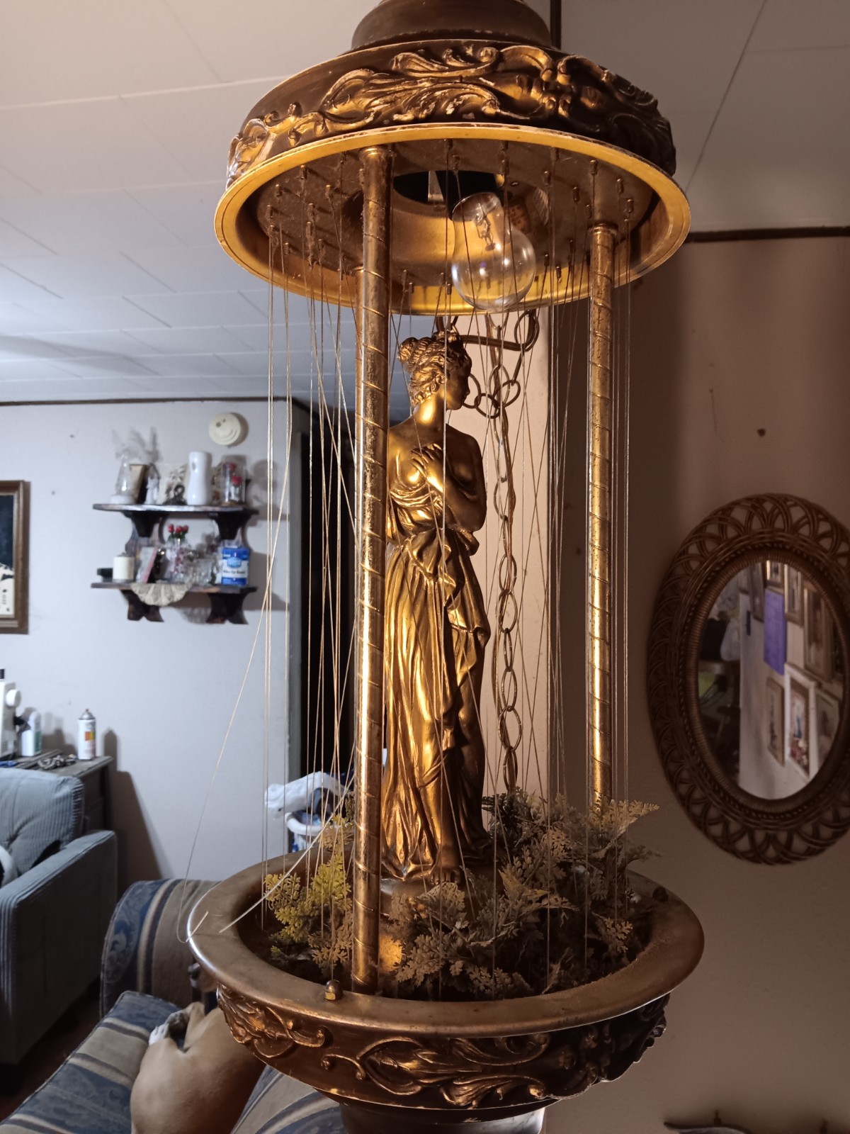 Hanging Swag Oil Rain Lamp 1960s/1970s Vintage