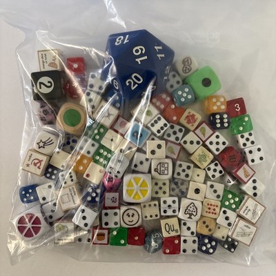 Lot of 100 Dice Colors and Types Good For Games or Crafts