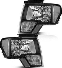ADCARLIGHTS Headlight Assembly for 2009-2014 Ford F150 Black Housing Clear Lens