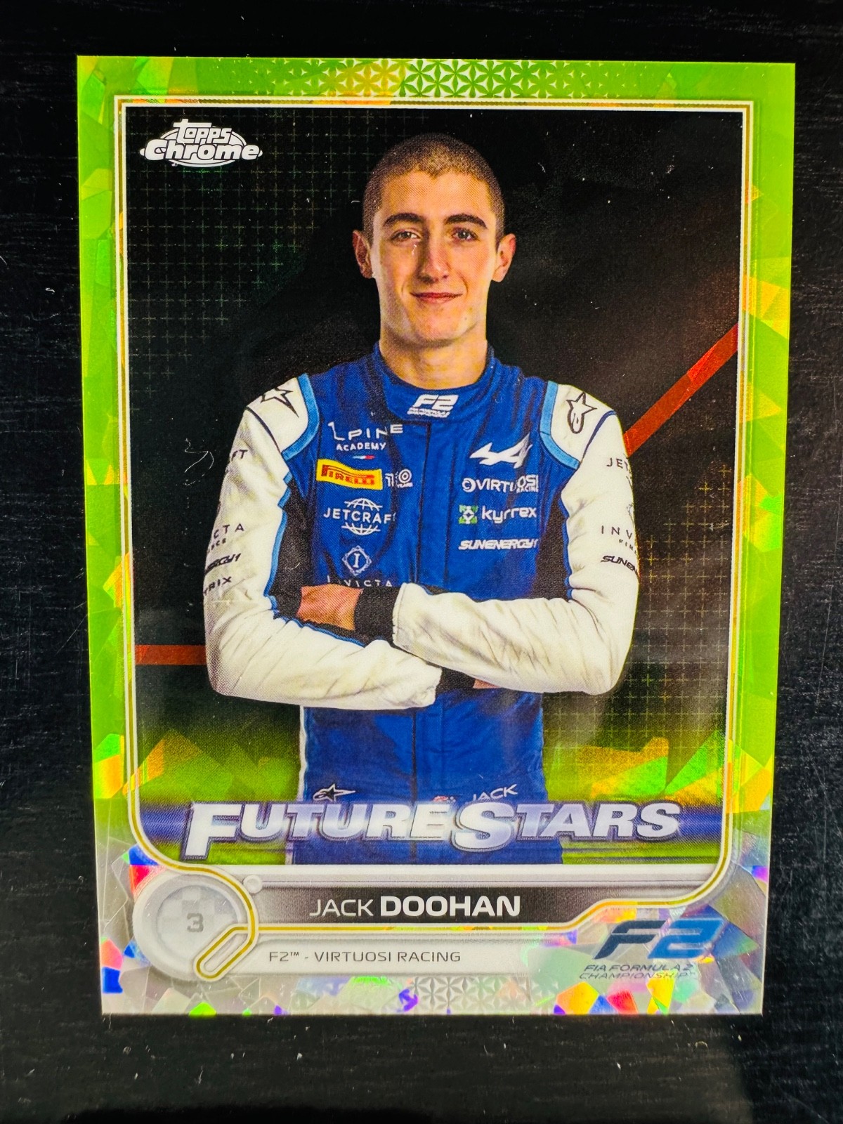 2022 Jack Doohan Chartreuse 114/199 Sapphire Topps Chrome #79 F1 Formula 1
