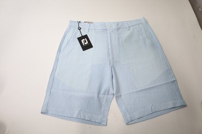 FootJoy TC Performance Seersucker Shorts Mens 36 Light Blue/White 755C 01289210