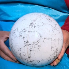12.29LB Natural white howlite sphere quartz crystal polished ball healing decor