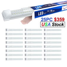 25Pack 8FT LED Shop Light Fixture 8Feet Led Bulb Linkable 8 Ft LED Lights 100W