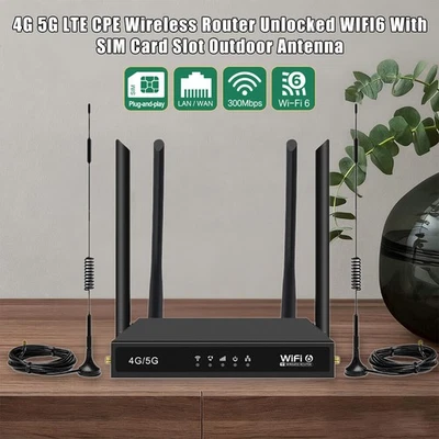 WiFi6 Outdoor Router 4G LTE Unlocked 6 Antennen Mit SIM Steckplatz Kit~@ - Bild 1 von 4