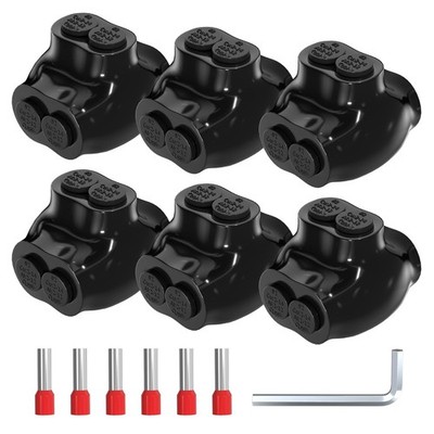 Joinfworld 2 Port Insulated Splice Connectors 2-14 AWG AWG, Black 