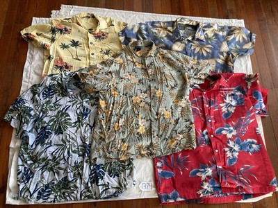 Lot of 5 Hawaiian Shirts Mens L & XL Sick Shirts Party aloha ROCK THE CUBE FARM!