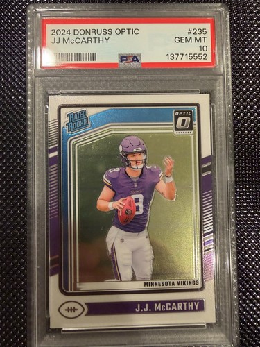 2024 Panini Donruss Optic - Rated Rookie J.J. McCarthy #235 (RC) PSA 10