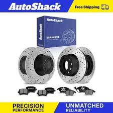 Front Rear Drilled Slotted Brake Rotors Ceramic Pads for VW Jetta Passat