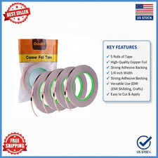 4PCS Copper Tape with Dual Side Conductive Copper Foil Tape Strong 1/4inch.