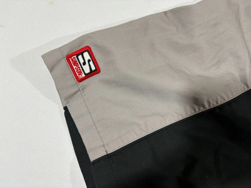 SIMPSON Pit Crew Mechanic Racing Mens Gray Black Button Work Shirt Top Sz XXL - Image 4 of 4