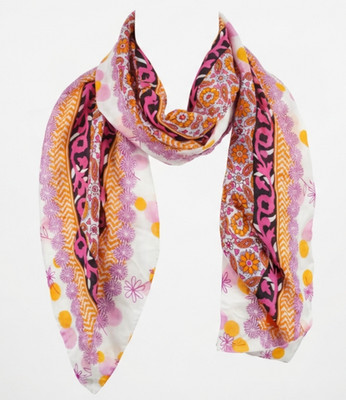 NWT ERFURT Denmark Luxury Orange & Pink Paisley Print Silk Scarf Italy 38''x38''
