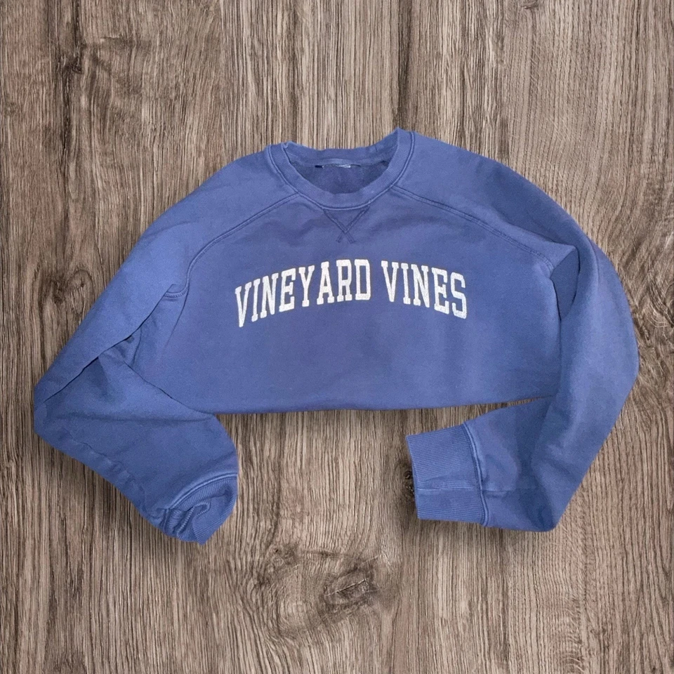 Sudadera para mujer Vineyard Vines cuello redondo pequeña azul con logotipo pulóver Foto 3 de 4