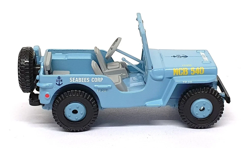 Corgi Military Legends CS90633 - Willys Jeep SeeBees US Navy - Lt. Blue - Image 3 of 4
