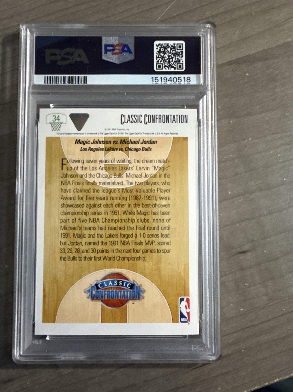 1991 Upper Deck Magic V Jordan #34 The GOAT V PG GOAT!  PSA 7. Great Card! view 3