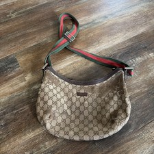 Gucci Sherry Line GG Canvas Crossbody Shoulder Bag 122790 Brown Authentic