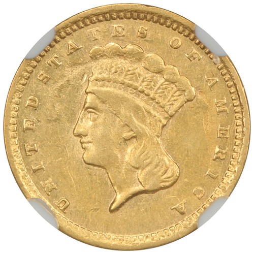 1857-C G$1 NGC AU50 - Gold Dollar - Picture 3 of 4