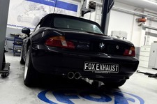 FOX Sportauspuff Komplettanlage ab Kat. BMW Z3 Roadster 2.0l E36 2x80mm