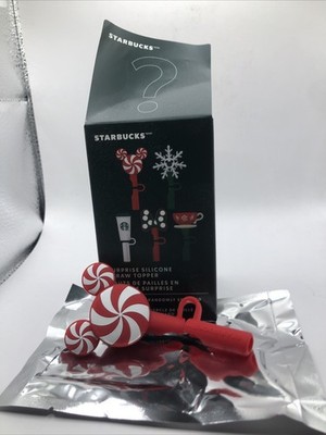 Disney Parks Starbucks Surprise Silicone Straw Topper Mickey Icon Ears Red White
