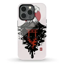 Black Mount Fuji Ink iPhone Tough Cases, Gift For Fan