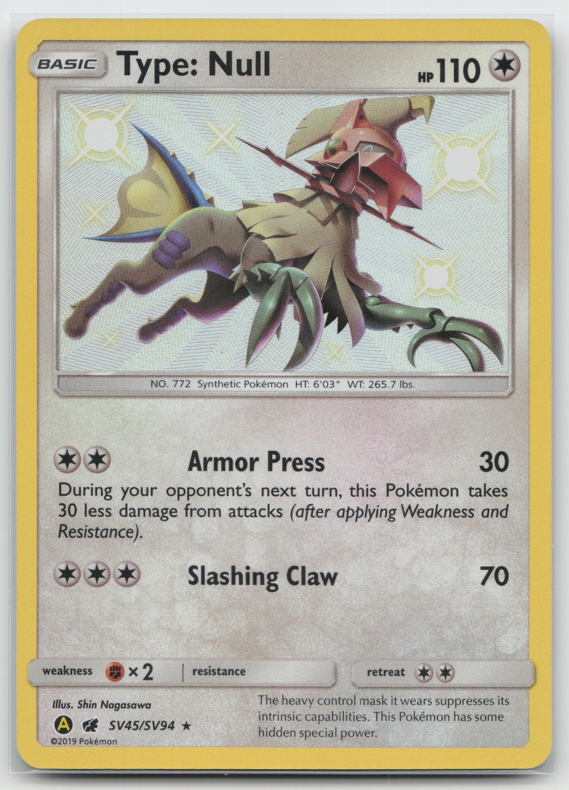 Type: Null Holo Hidden Fates: Shiny Vault SV45/SV94 S NM Pokemon