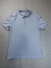 Lululemon Evolution Polo Shirt Mens Small Blue Performance Golf Heather Stretch