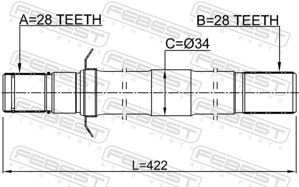 Front Right Drive Shaft FEBEST 1212-KMH4WDRH for HYUNDAI GRAND SANTA FE