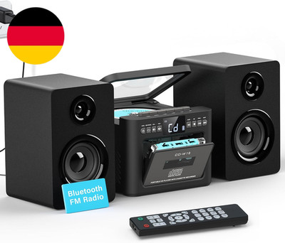 Greadio Stereoanlage Mit CD Player Und Kassettenrekorder, 40-W-Lautsprecher Mit 