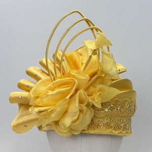 Ms Divine Hat Fascinator Yellow Beaded Embroidered Rhinestone Derby Church Party Church Derby Hats | Luxury Kentucky Derby & Couture Millinery main image 3