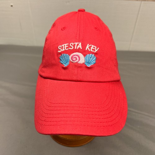 BJR Headwear Siesta Key Florida Seashells Cap Adult Adjustable Red Hat
